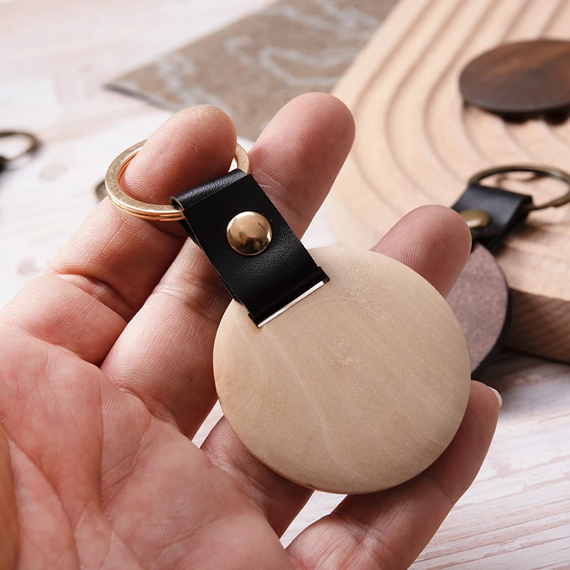 Custom Logo Wooden Key Chain for Boyfriend Anniversary Gift for Him Engraved Keychain Rustic Wood Funny Keychain for Women