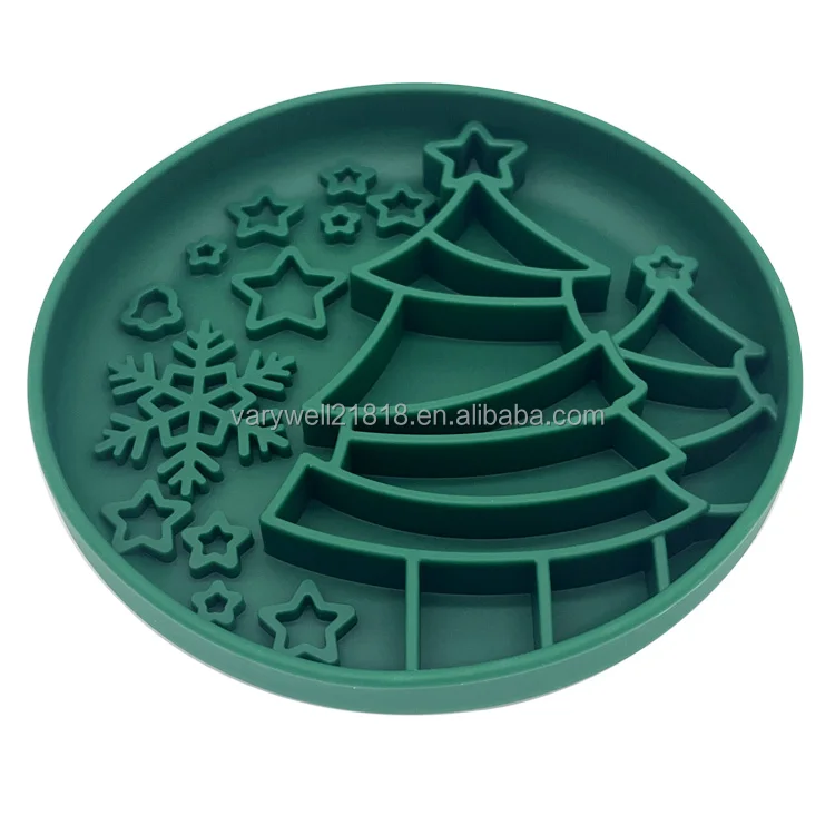 2 in 1 VaryWell personalized design lick mat Bloat Stop Maze Dog Dishes christmas themed slow feeder bowl with suction cup