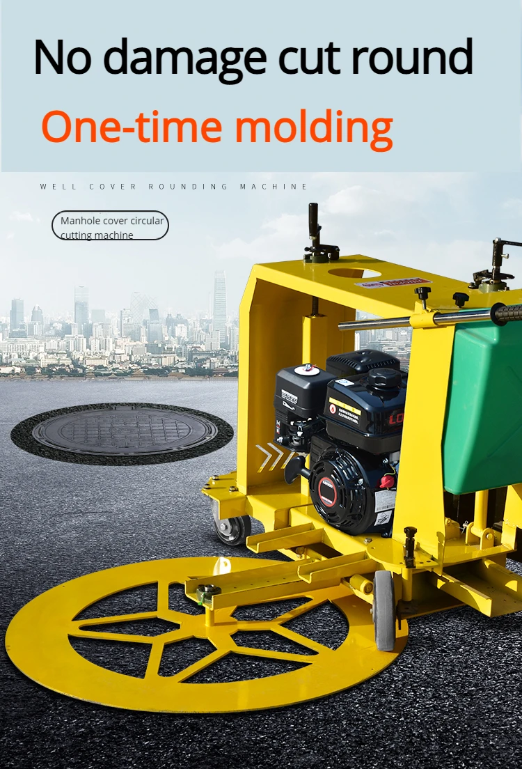 Hot sell sewer pipe manhole cover cutting machine hand push diesel powered inspection well cutting machine