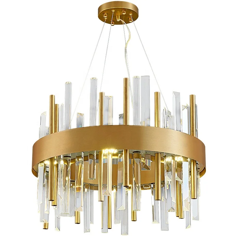 Crystal chandelier  lighting  Simple Crystal led lights hanging ceiling lamps hotel living room Modern Crystal pendant lights