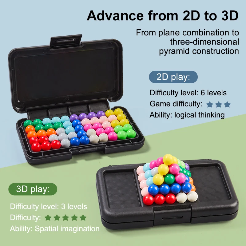 Educational Insights Kanoodle 3D Brain Teaser IQ Puzzle Match Wisdom Magic Beads 3D Interactive Puzzle Board Game Children Toys