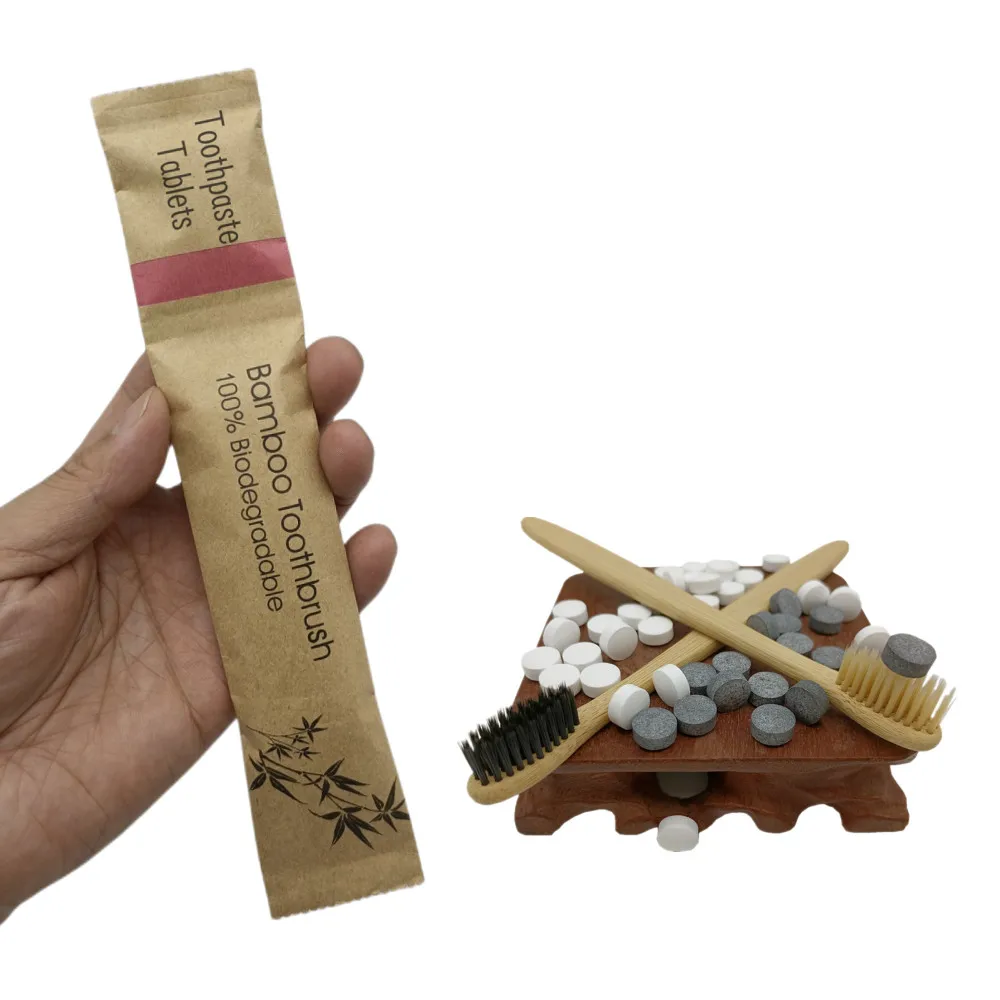 OEM Toothpaste Tablets with Bamboo Toothbrush for Hotel