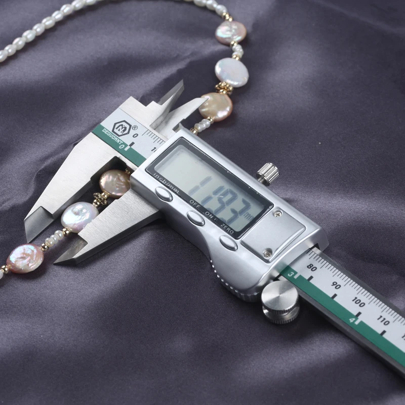 Wholesale Natural 3-4mm White Freshwater Rice Coin Biwa Pearl Necklace Bracelet Set  For Ladies