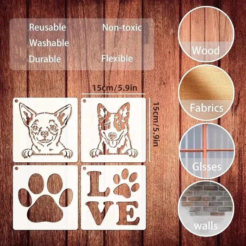 DIY Stencils For Painting Pets Pictures Drawing Template Drawing Ruler for Planners Scrapbook