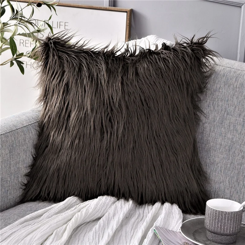 Custom Luxury Fur Pillow Cover Wholesale Throw Faux Fur Pillow Cushion Cover For Bedroom Sofa Fur Cushion Cover