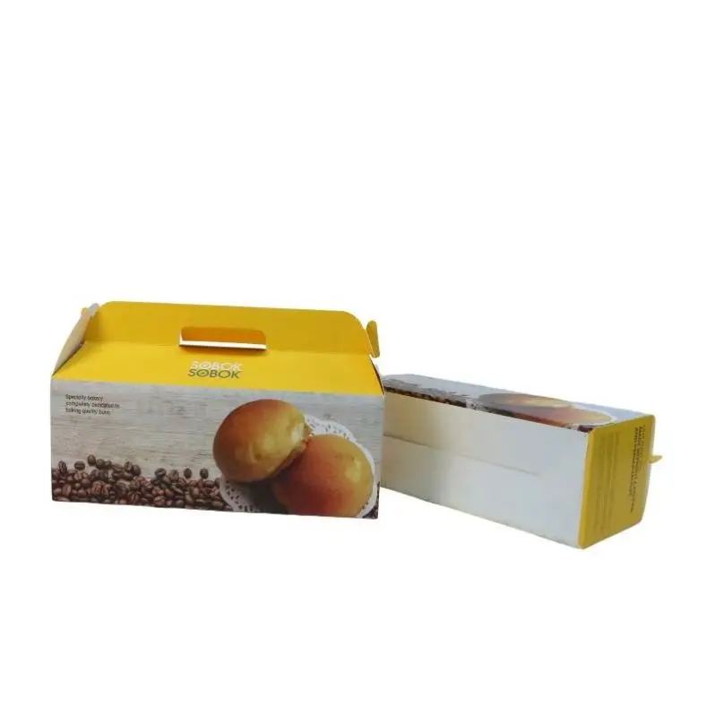 novel design china wholesale food grade white card pastry paper cake boxes packaging with transparent 12 *12*6 20 piece