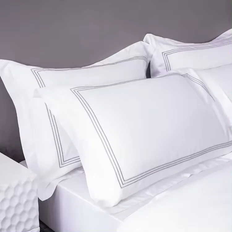 SANHOO New Design Wholesale Hotel 1000 Tc Twin Bedroom Sets Sheets Wholesale Customization White Bedding Set