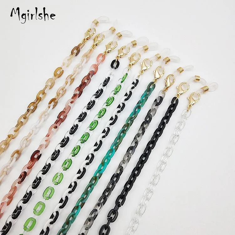 Mgirlshe 2021 New Hot Selling Acrylic Chains Fashion Glasses Lanyard Chain Holder Facemask Necklace Chain Holder Initial Girls