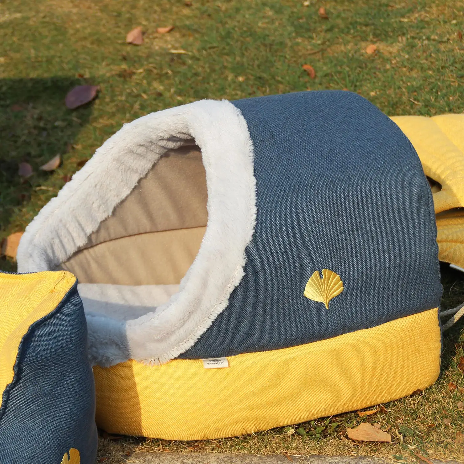 PET835 Pet House Comfortable Soft Knit Brush+Van Gogh Flax+PV Fur+Oxford Dot+PP Cotton Cat Nest Bed