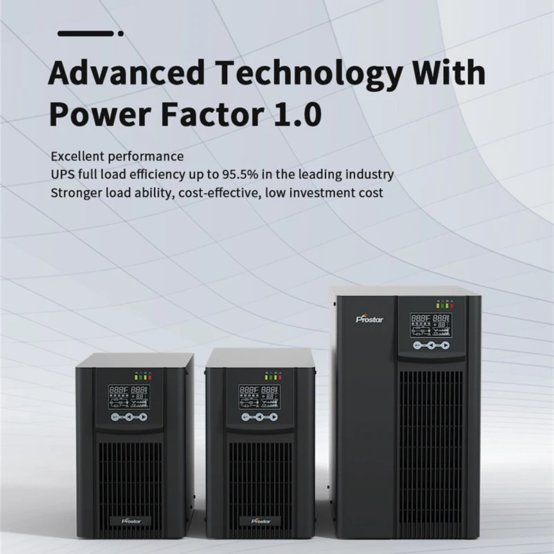 1KVA/1K High Frequency UPS Battery Backup Online Mini UPS PF1.0 LCD DC UPS with 24 Volts Battery