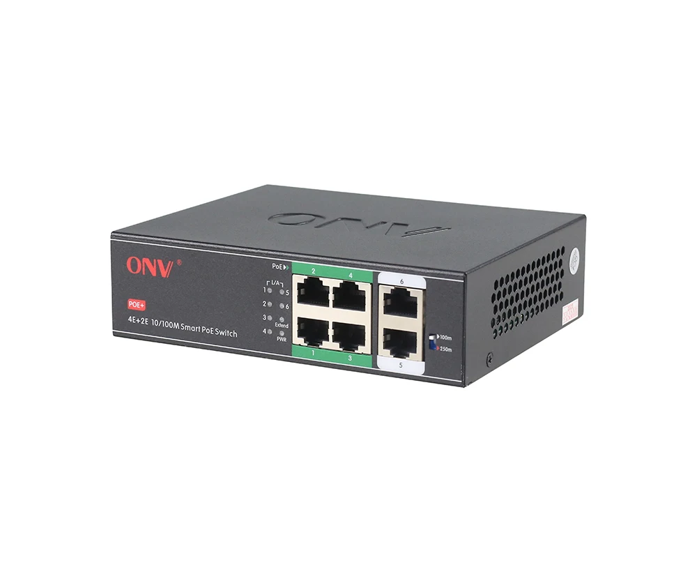 Factory OEM ODM 250m long distance 6-port 10/100M PoE Switch H1064PL for ip camera