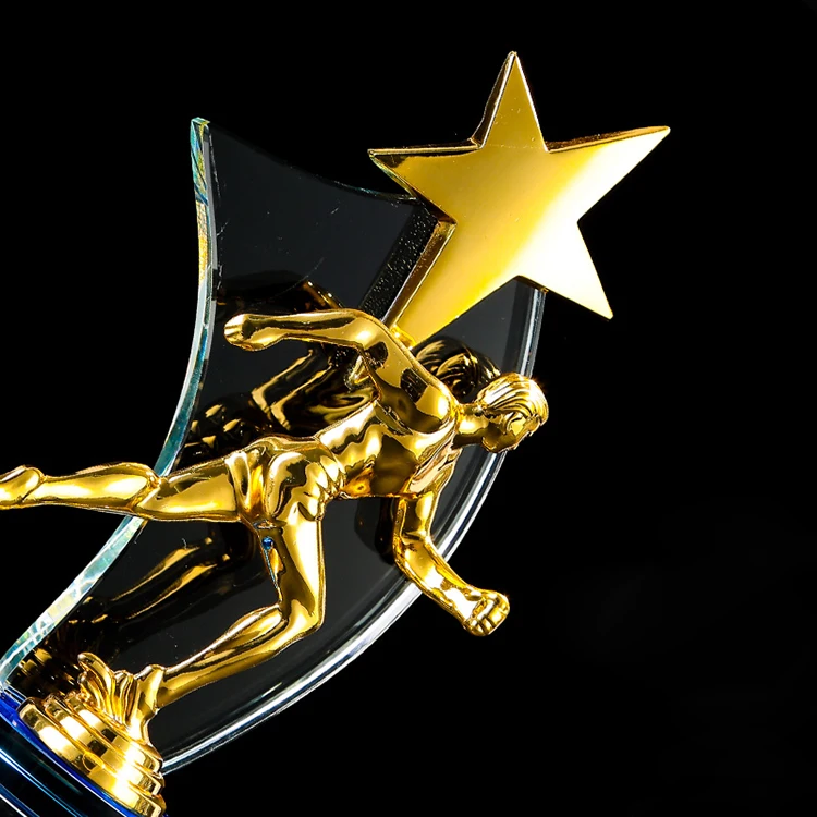 lettering Metal crystal trophy sports competition champion award