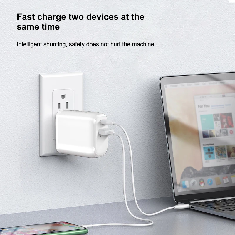 PD 20 Вт быстрое зарядное устройство с двумя портами QC 3,0 быстрый Usb заря