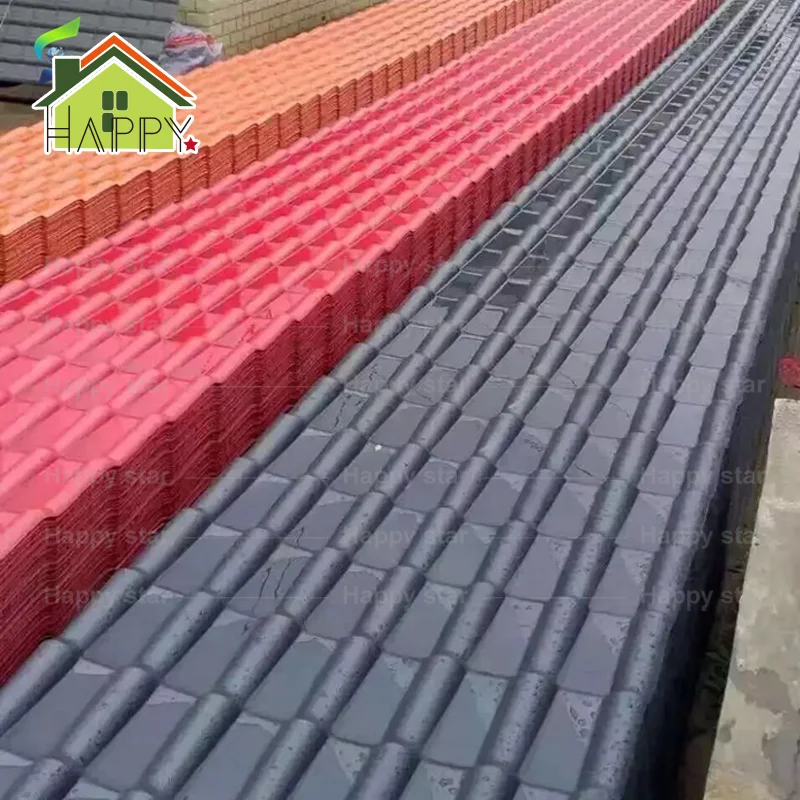 Color customized plastic roofing tile/ASA coated PVC roofing/roof sheet synthetic spanish roof tile