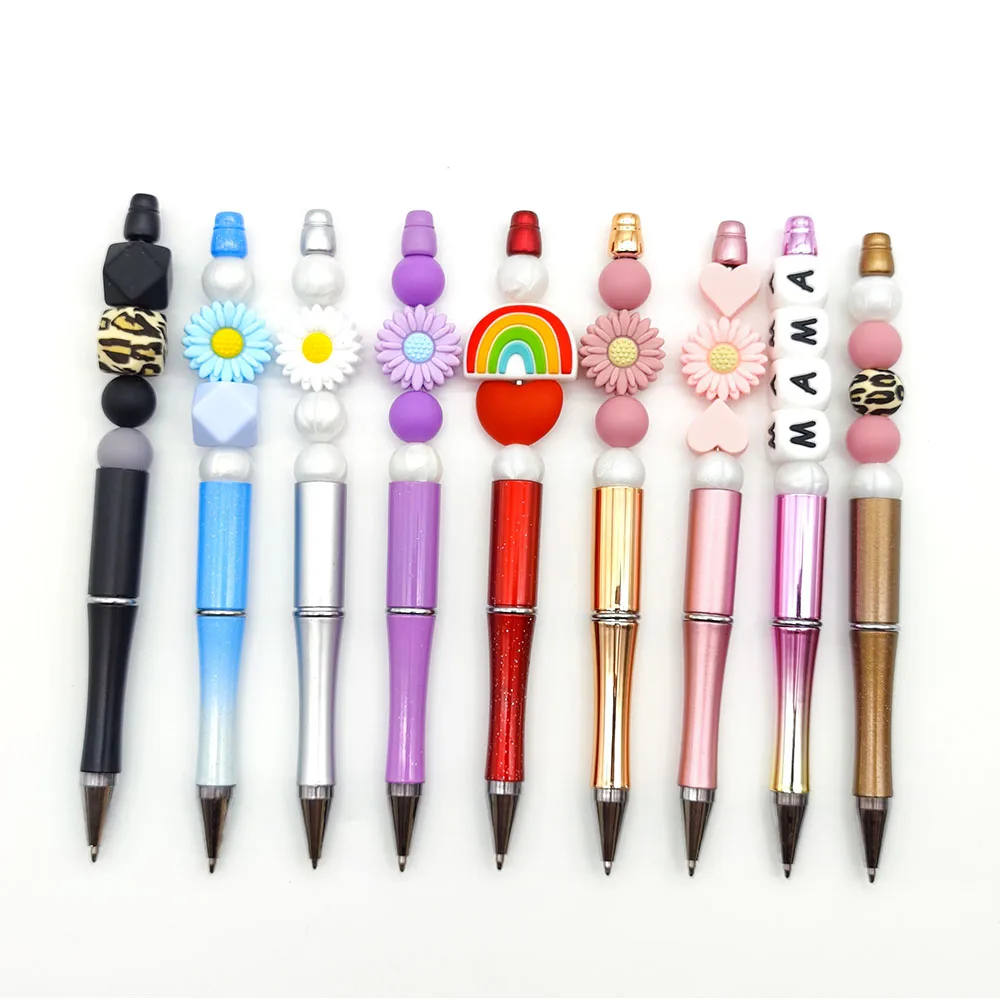 Хит продаж креативная шариковая ручка с бисером чернильные ручки индивидуальным логотипом школьные принадлежности