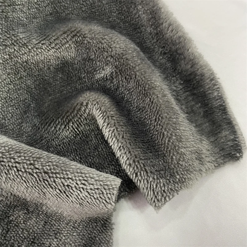 Wholesale Custom 100 Polyester Plush Fabrics Warp Knitted Double Sides Flannel Fleece Fabric