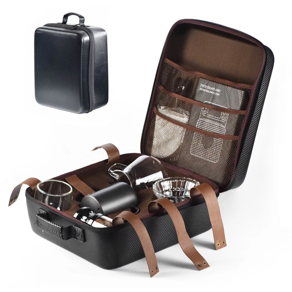 Household Accessories Coffee Tools, Coffee Travel Set Coffee Grinder+pour Over Kettle+filter Cup Espresso Maker Promotion Gift/