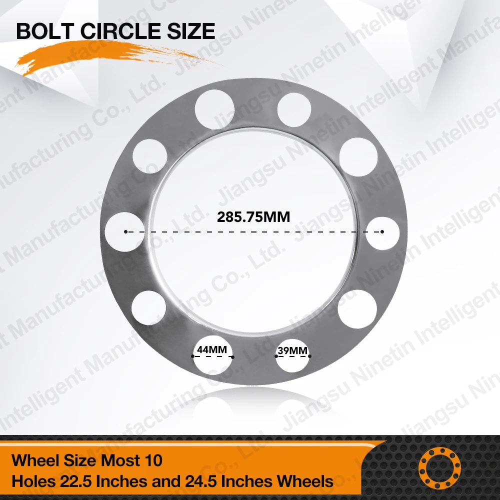 3PCS Wheel Hub Cover 22.5' Steel Chrome Rear Pointed Wheel Axle Covers For Semi Tricks Mack Volvo International