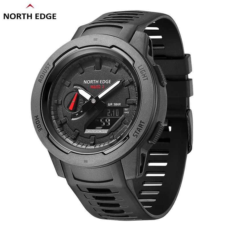 2023 NORTH EDGE New Outdoor Mountaineering AliExpress Hot Carbon Fiber Outdoor Sports Watch Waterproof 50M Smart Watch Mars 3