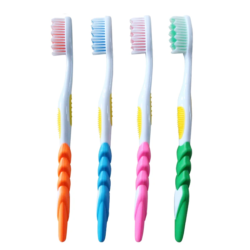 Wholesale OEM Privated Logo Wavy Soft Bristles With Anti-slip Handle Adult Toothbrush