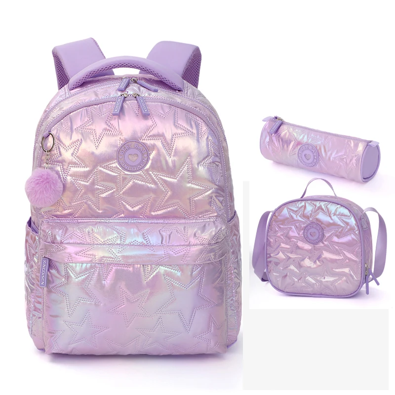 Wholesale Custom Wheeled Backpack Fashion Girls Trolley Bags 3 in 1 School Bag Set with Lunch Bag for Girls