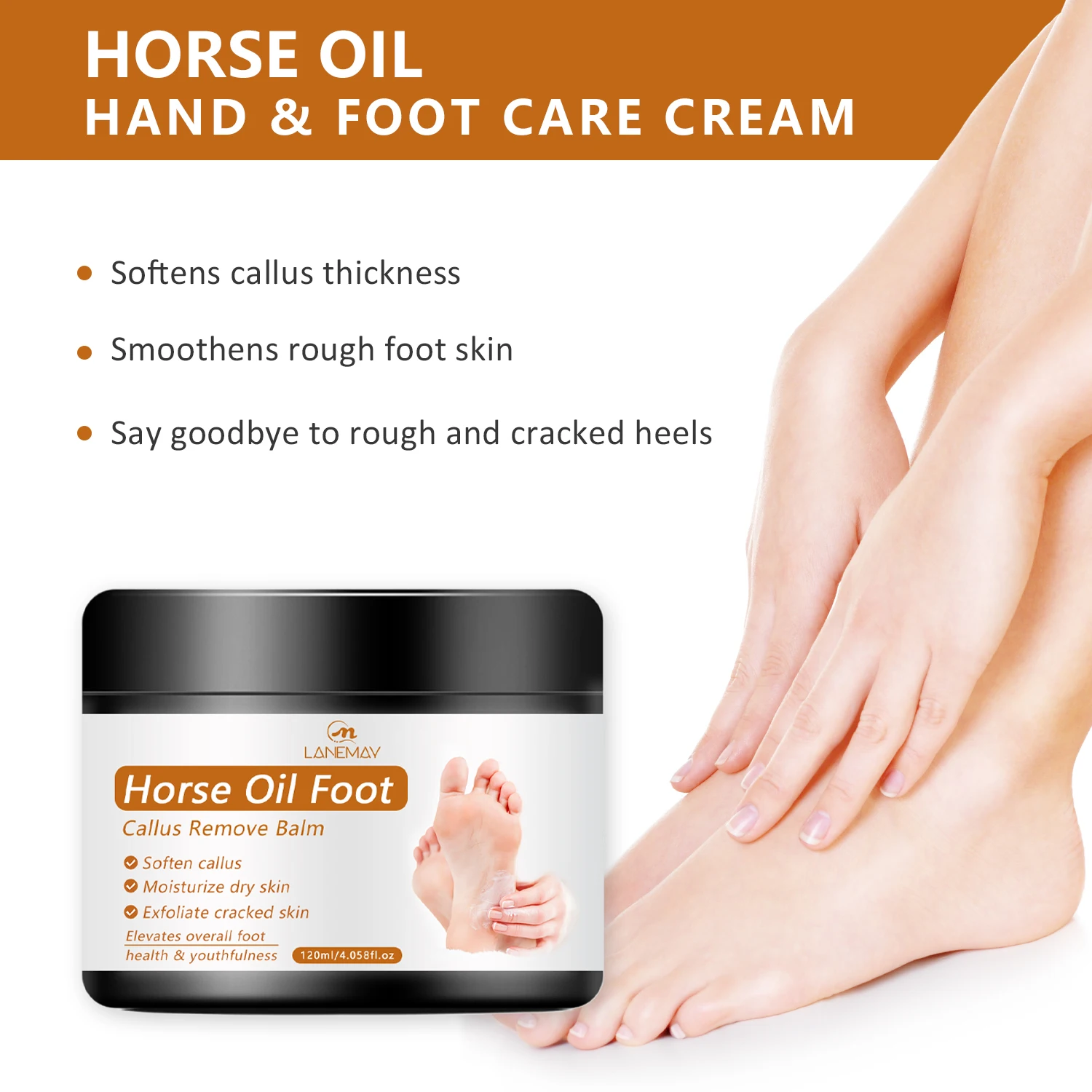 Best selling Refined Shea Butter Horse Oil Moisturising Skin Care Foot Callus Remover Foot Cream