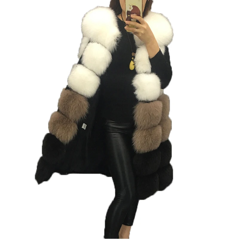 Brand new casual high quality winter long women vest faux fur vest