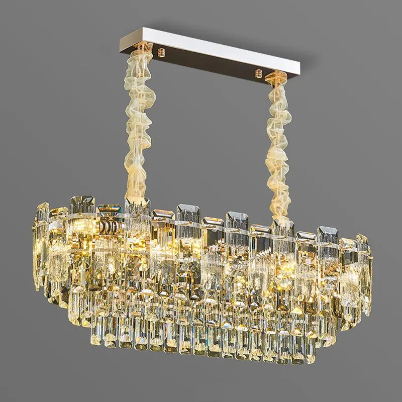 New Indoor Decoration Dining Room Gold Luxury Led Crystal Ceiling Chandelier