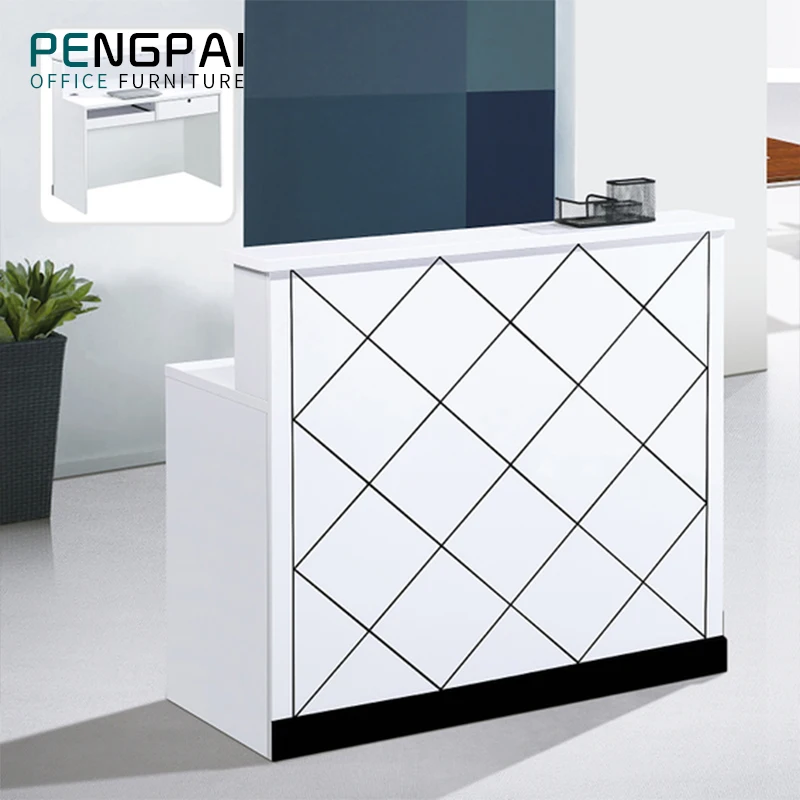 Custom Made White Half Round Standing Restaurant Reception Desk Furniture