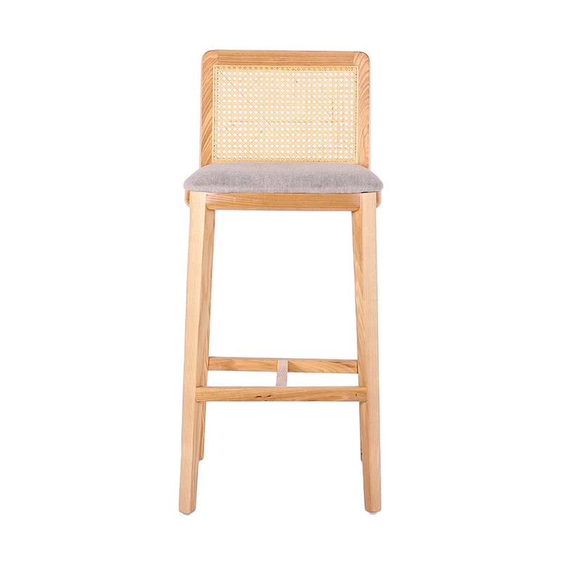 Hot selling modern furniture stool leather bar stool cane wicker high bar chair