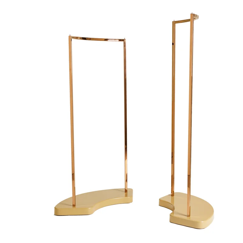 Островная подвесная висячая стойка из нержавеющей стали золотого цвета для одежды в магазине женской