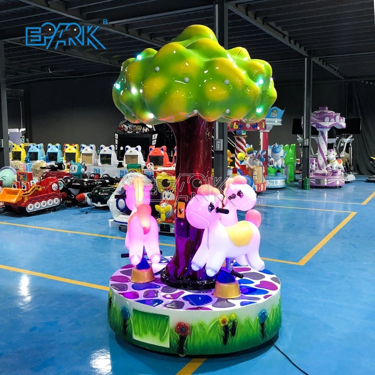Coin Operated Kid Games Tree Carousel for 3 Players Kiddie Rides Game