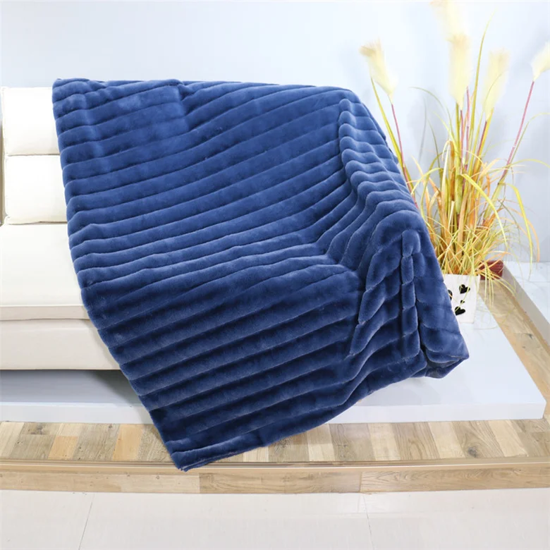 Hotsale 100% Polyester Soft Plush Custom Blanket Warm Faux fur Blankets for Sofa