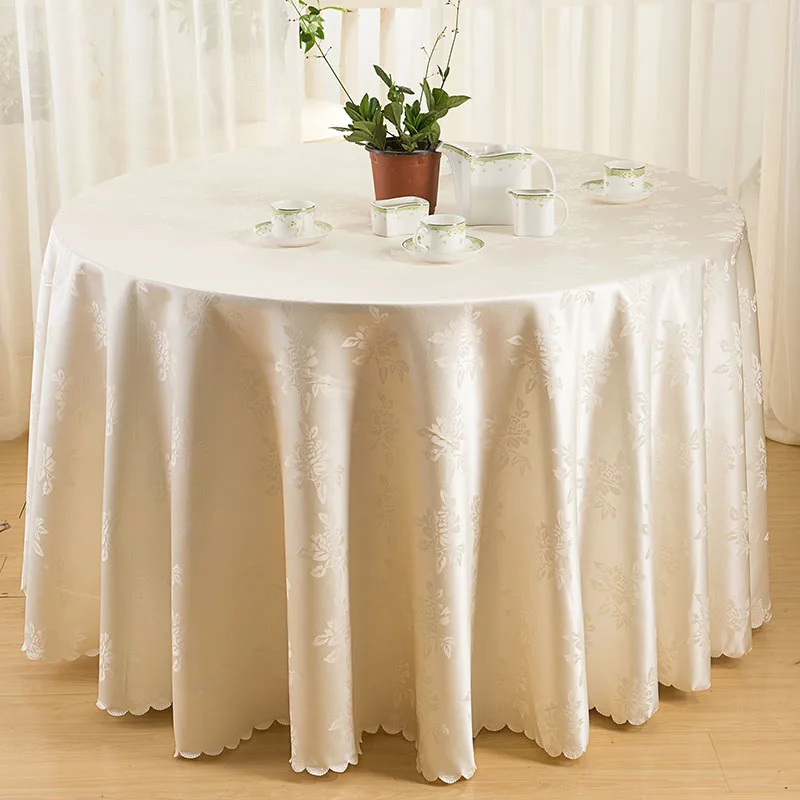 Wedding Table Cover 100% Polyester 120' Round Jacquard Table Cloth