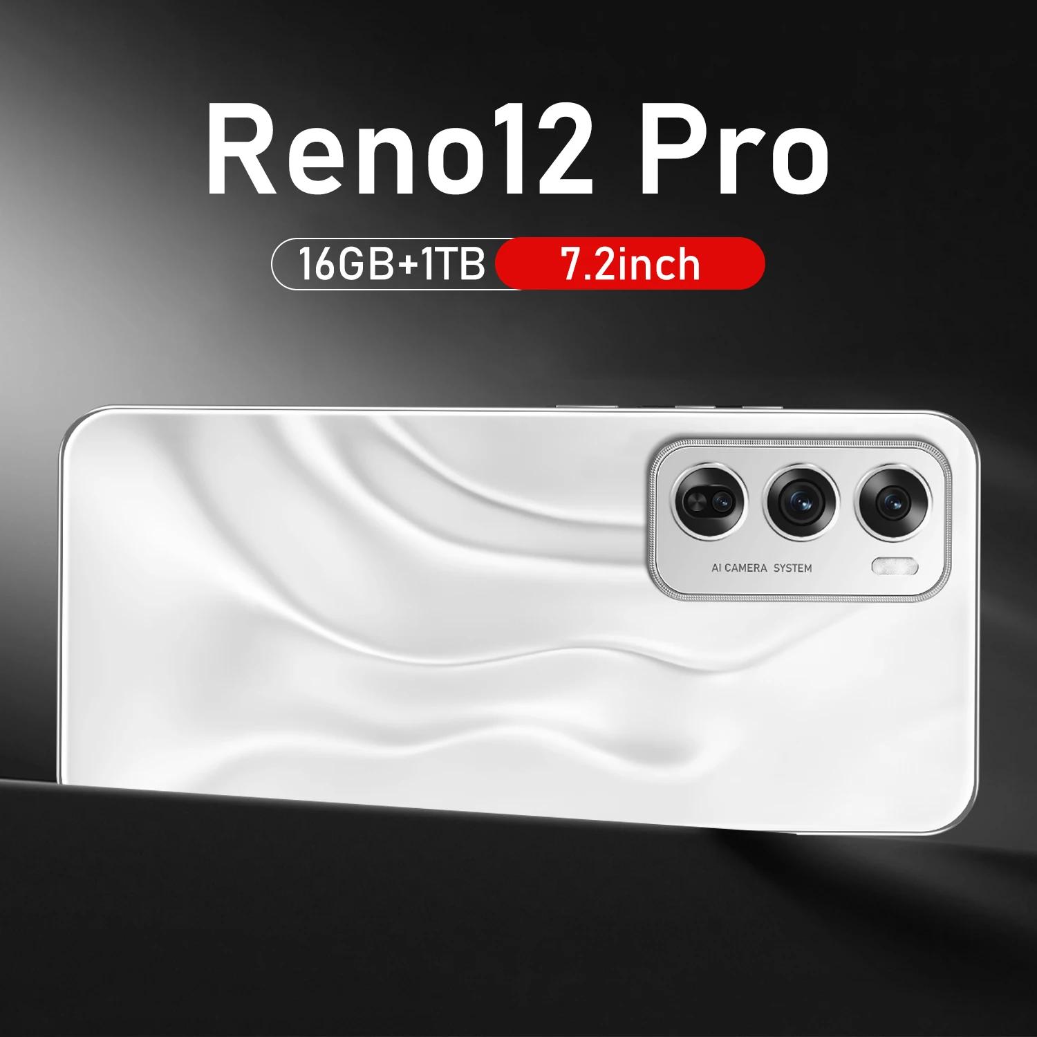 High Quality Unlocked 7.3 Inch Reno 12 Pro Smartphone 16GB+1TB 5G Android 13.0 Dual SIM HD Screen Face Unlock Global Gaming