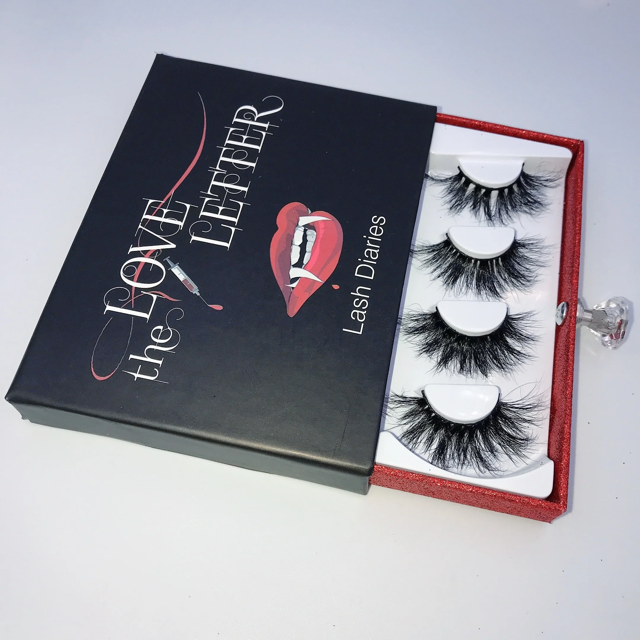 2021 new arrivals 4pairs mink lash box book packaging case Full Strip fluffy vegan 25mm 3D eye lashes wholesale vendor eyelashes
