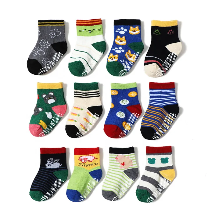Children Cute cartoon cotton non-slip socks for kids anti-slip baby socks