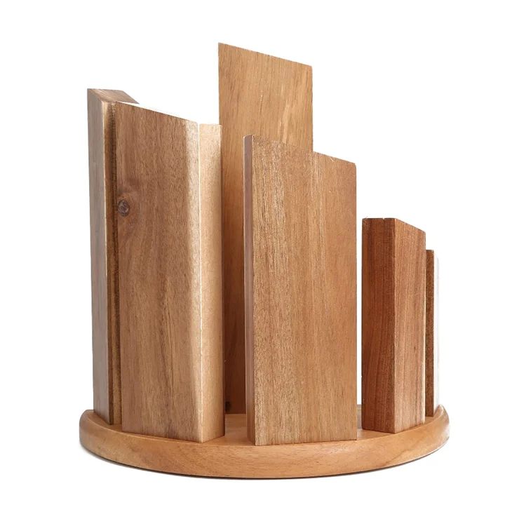 Круглый держатель для ножей из дерева акации 360, магнитный держатель для ножей, универсальная Магнитная стойка для ножей
