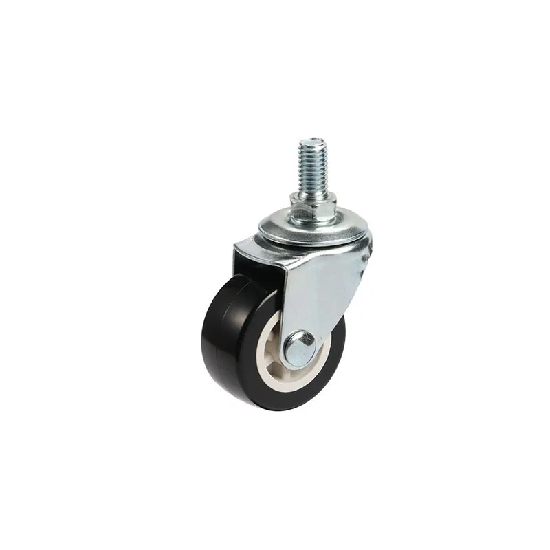 plastic caster wheel 25/32/38/50/63/75mm PVC caster wheel manufacturer threaded stem style for furniture and shelves