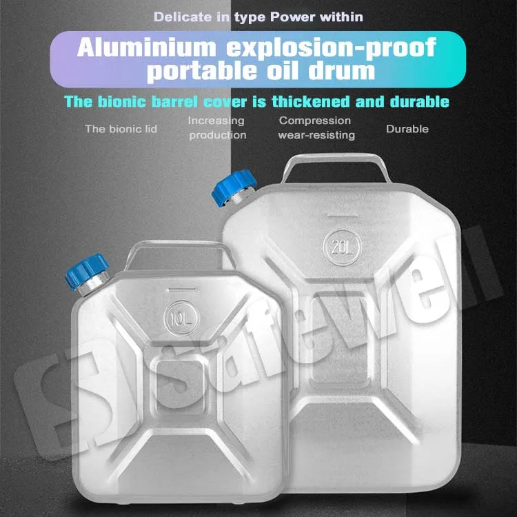 10L Aluminum Metal Jerry Can Portable Fuel Diesel Petrol Container Water Tank Storage
