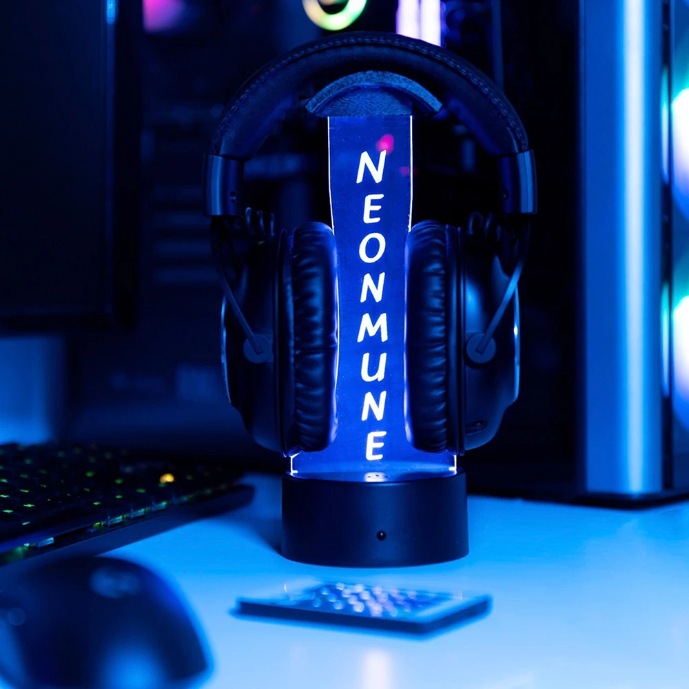 Universal Streamer Gift Custom Gamertag Light Sign Gamers Room Decor Gaming Led Acrylic Display Rgb Headphone Holder Stand