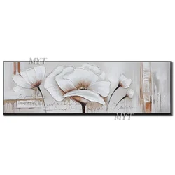 Handmade Palette Knife Canvas Arts Abstract Flower Oil Painting Lotus Canvas Wall Art Paintings