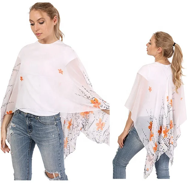 2023 New Arrival Fashion Floral Printed Imitated Silk Plus Size Women Beach Cover Up Sarong