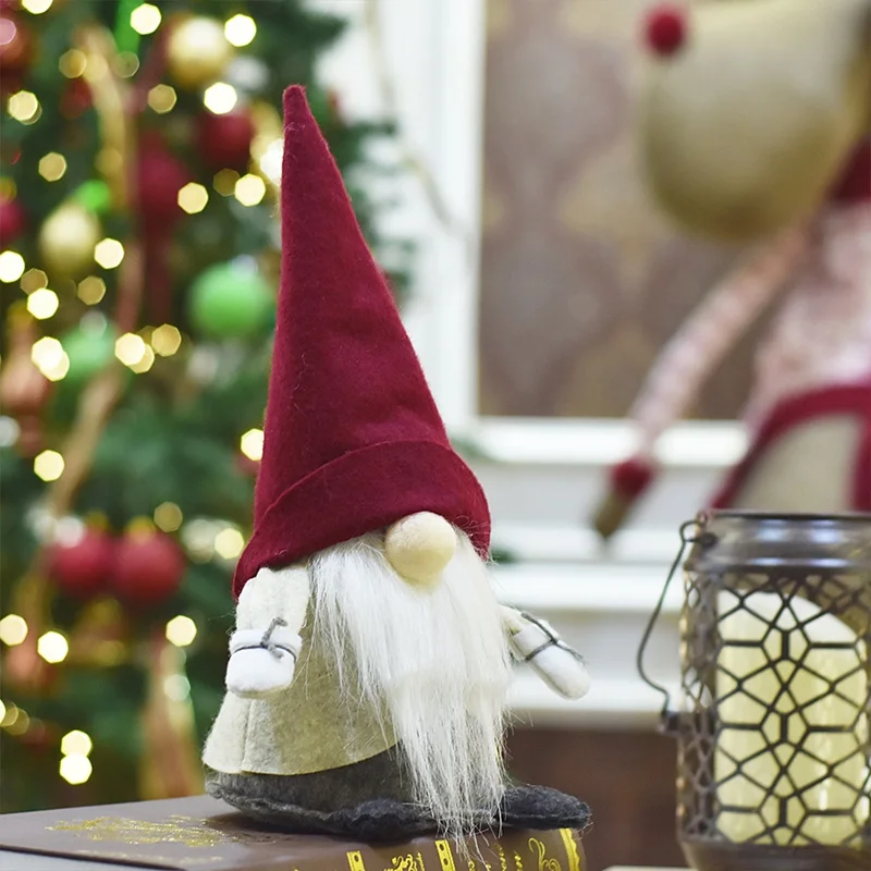 EAGLEGIFTS Wholesale lovely christmas fabric elf standing stuffed elves tabletop decoration