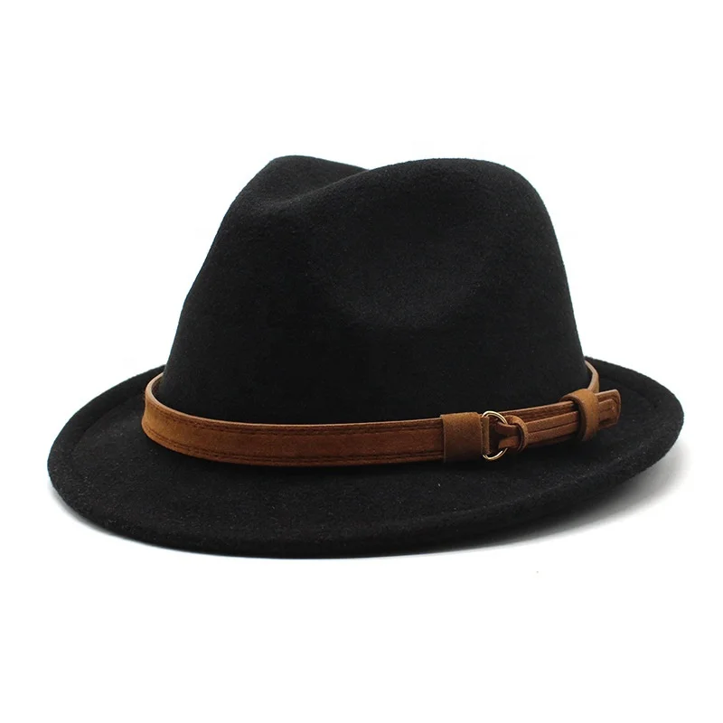 CUSTOM LOGO jazz 100% wool 100 australian classic wool black western jazz trilby felt hat with custom logo for men