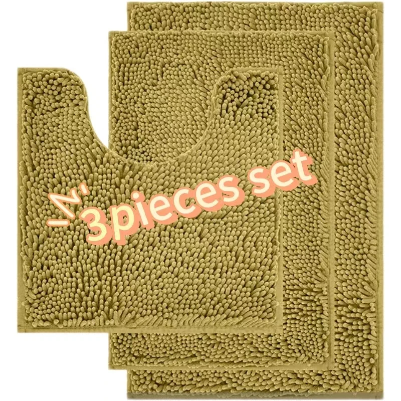 High Quality Chenille Bath Mat Shower Floor Rug Anti Slip Shaggy Luxury Microfiber Chenille Absorbent Bathroom Mat