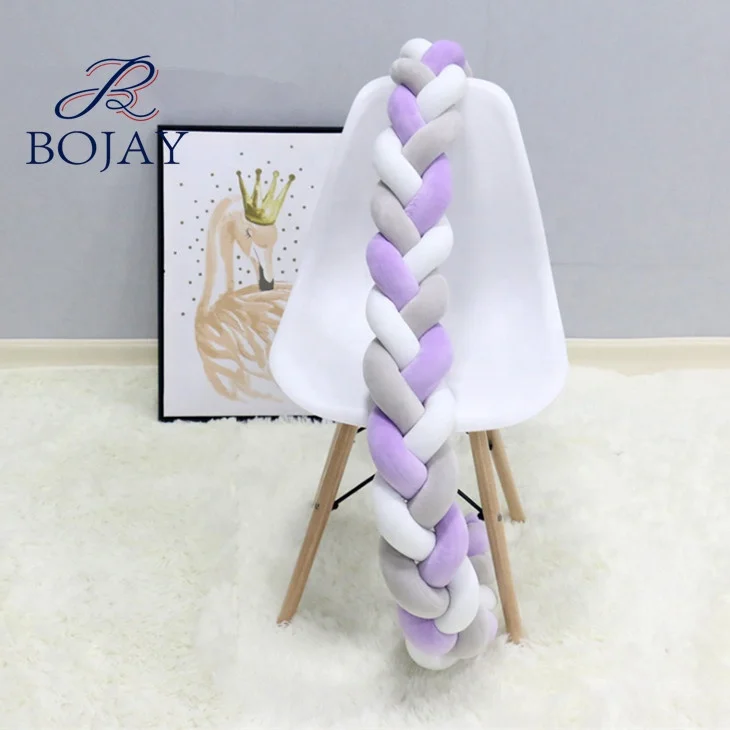 Decorative Baby Crib Bumper 2 Meters Long Best Sale Baby Knot Pillow for Baby Cradle Nursery