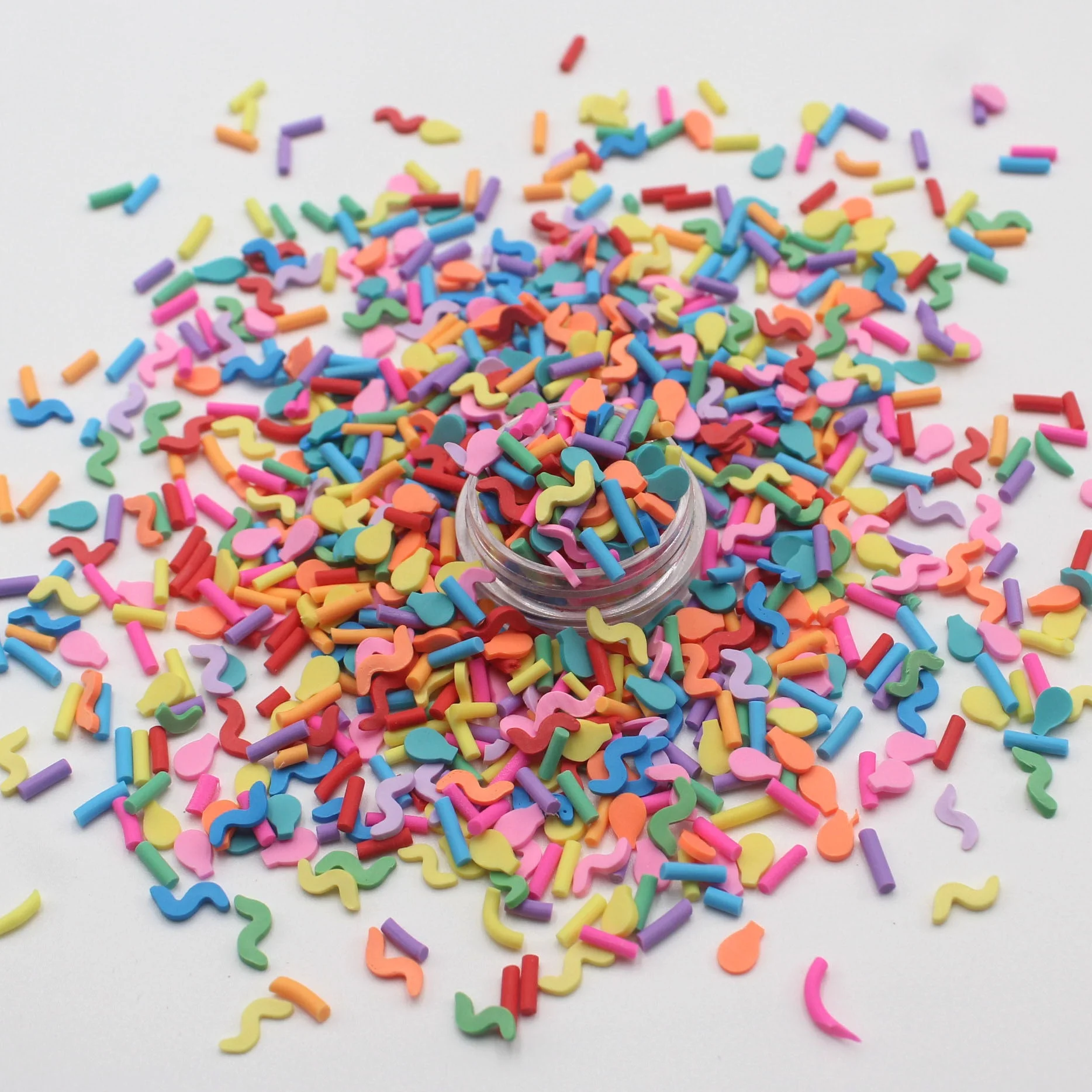 500g/Lot Polymer Clay Balloons and Ribbons Mixed Candy Sprinkles for Decoration DIY Crafts Filler Accessories