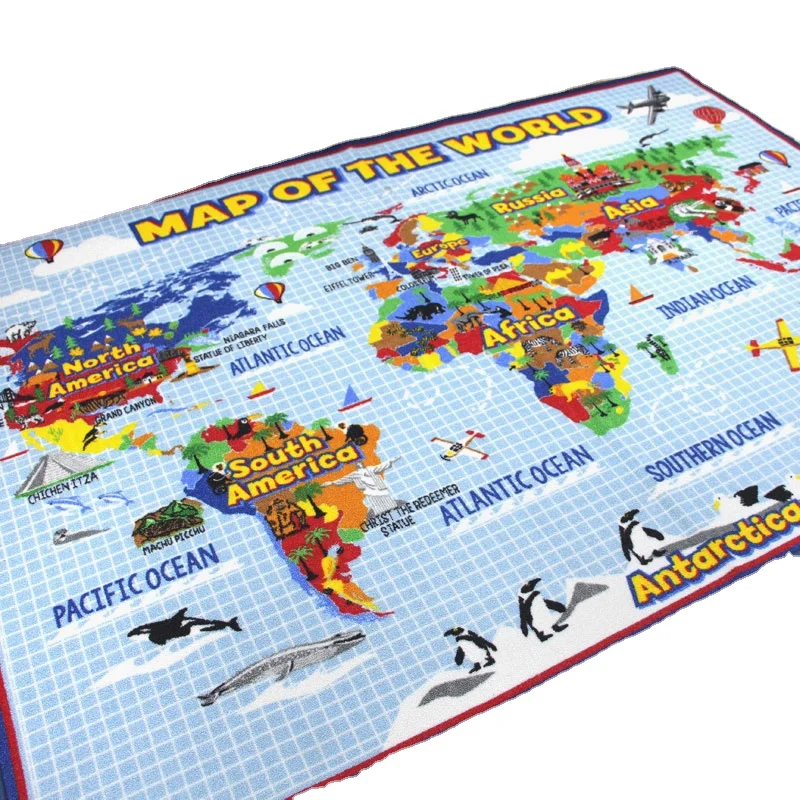 Boy and Girl City Street Map Nursery Bedroom Playroom Classroom Kids Study and Play Rug