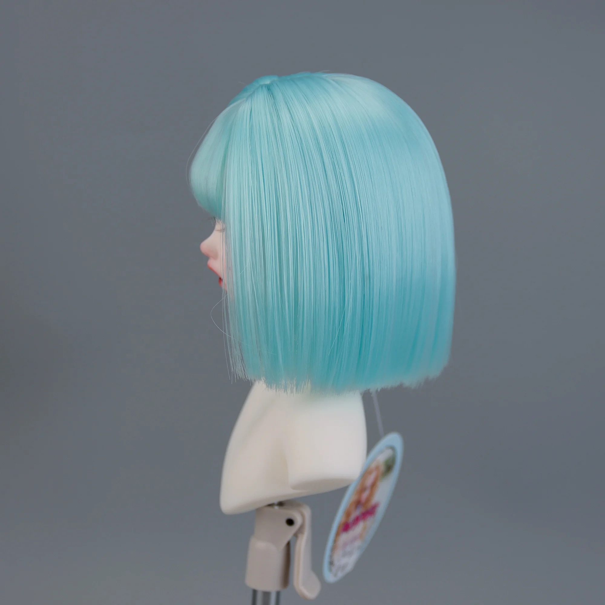 1/6 BJD Doll Wigs Blue Bob Style With Bangs For 16-16.5 cm 6-7 Inch Head Doll Hair For SD BJD MSD Doll Tress Accessories